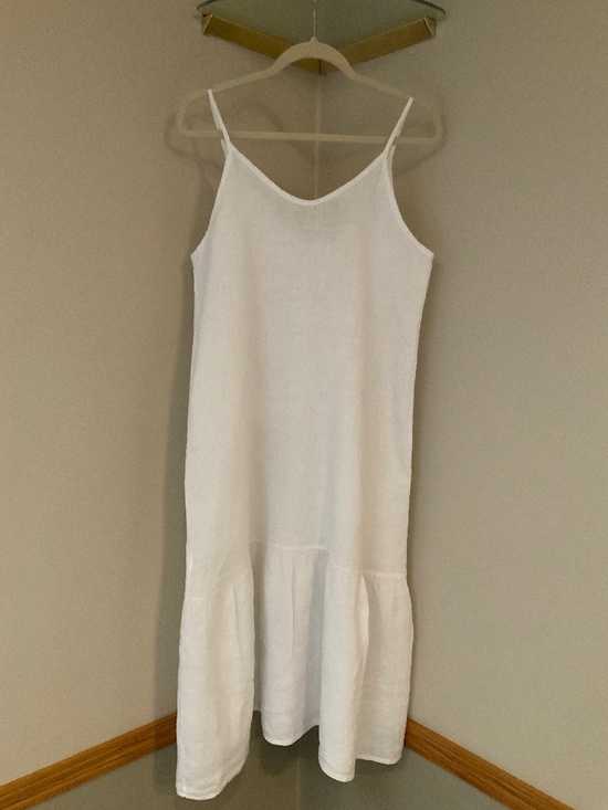 Terzo Millennio Dresses & Skirts - Terzo Millennio White L Linen Dress Lightweight Coastal Cottagecore Beach